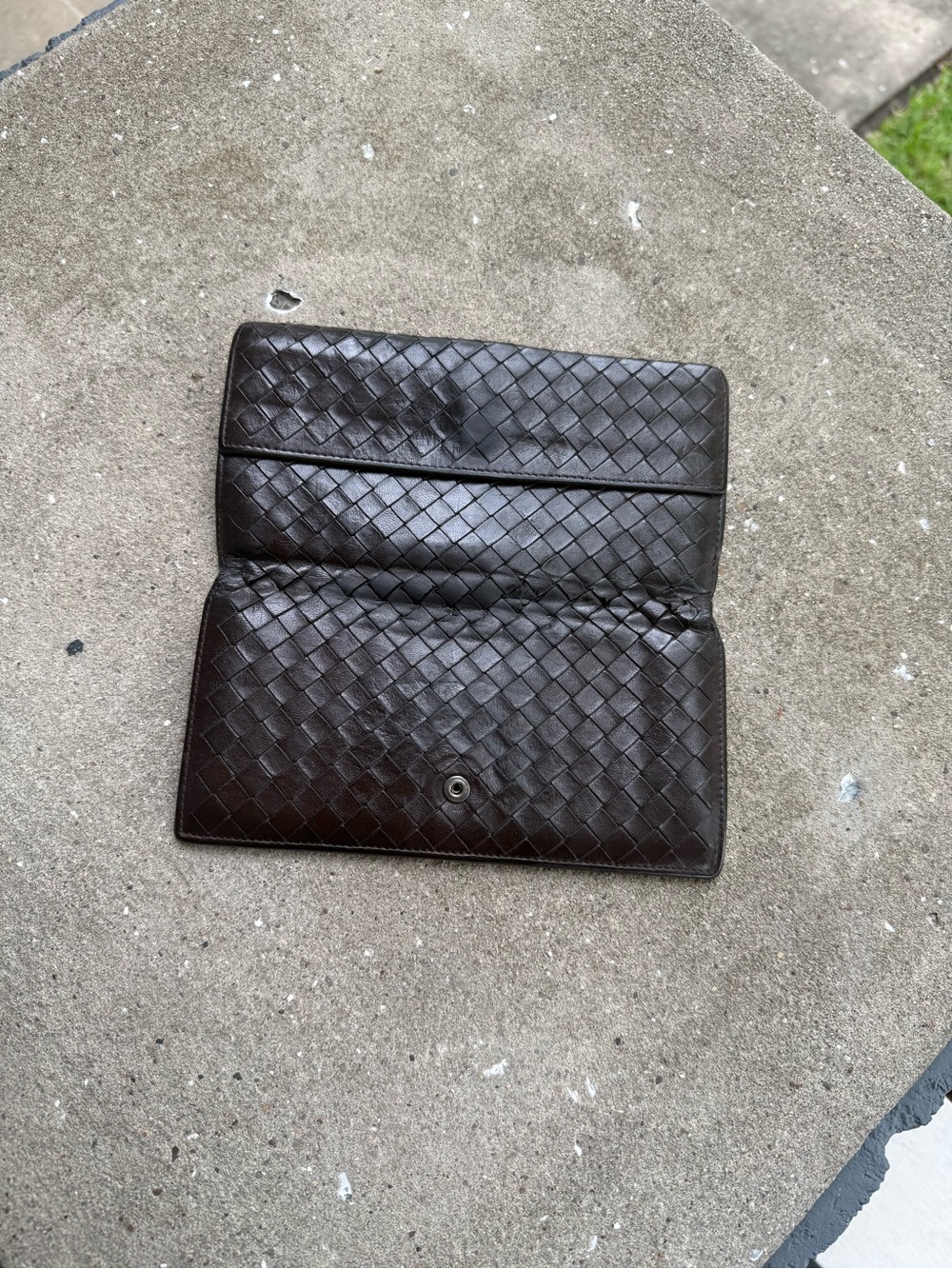 Bottega Veneta Intrecciato Continental Wallet | Dark Brown/Black Leather